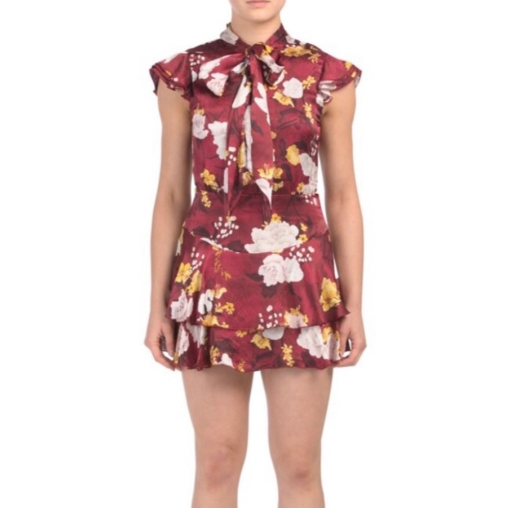 Alice + Olivia silk blend tiered dress